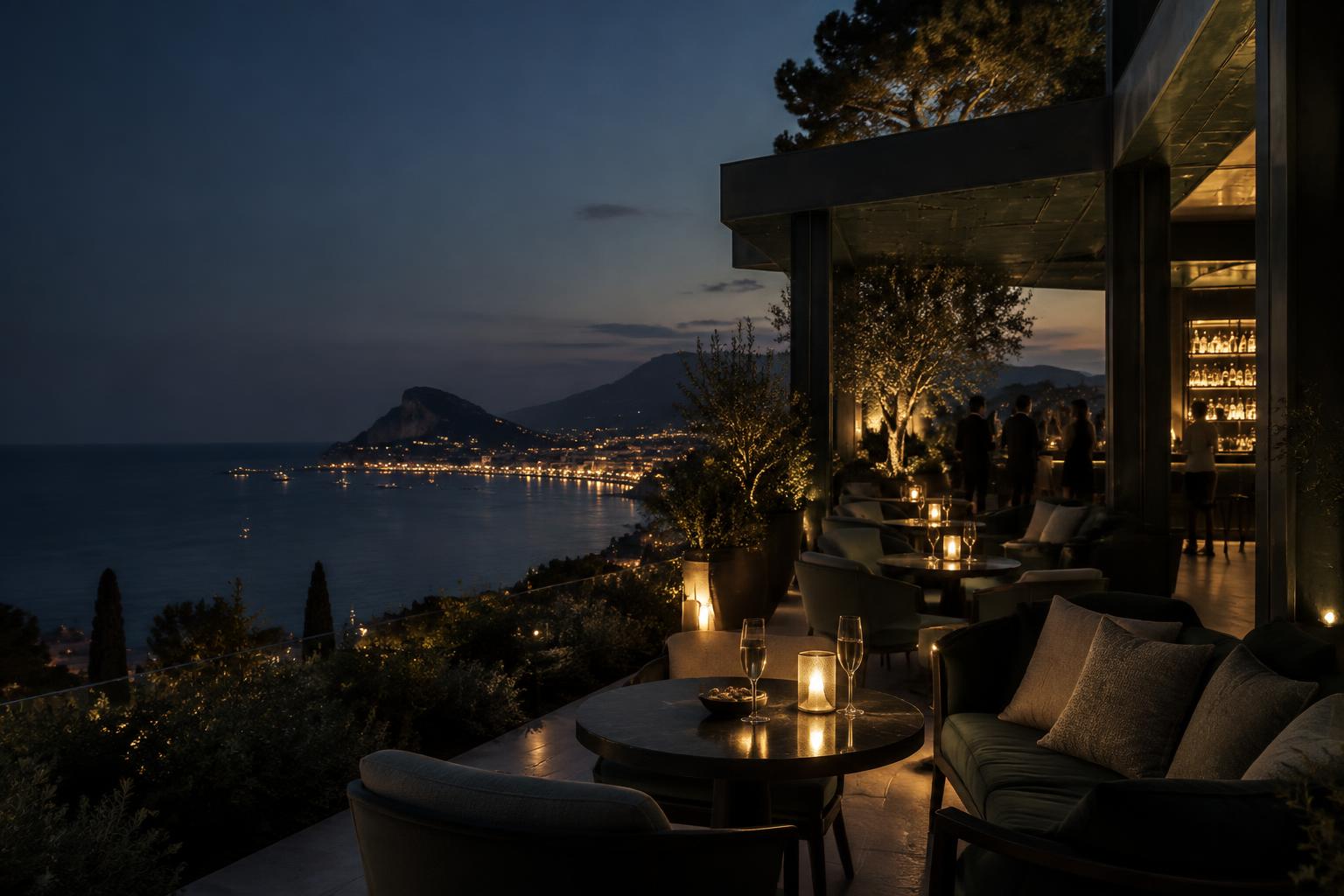 Luxury Mediterranean rooftop at dusk on the Costa Blanca